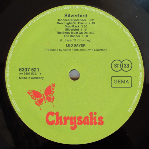 Leo Sayer - Silverbird | Chrysalis (6307 521) - 3