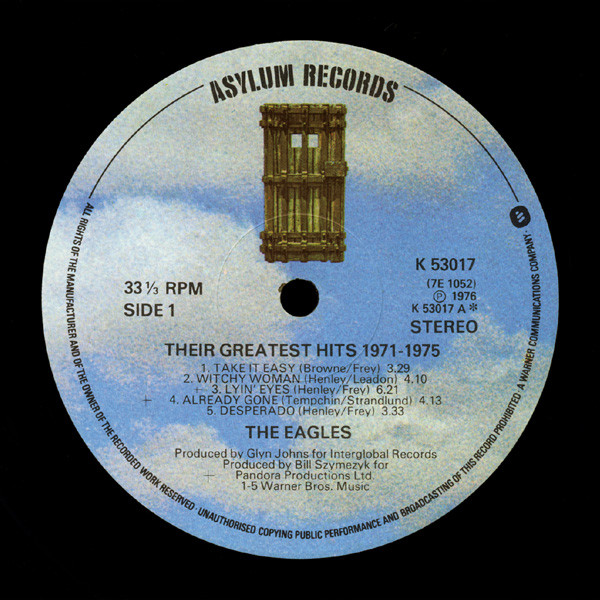 Eagles - Their Greatest Hits (1971-1975) | Asylum Records (K53017 Ⓢ) - 3