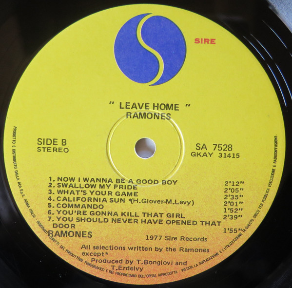 Ramones - Leave Home | Sire (SA 7528) - 4 Ramones - Leave Home | Sire (SA 7528) - 4