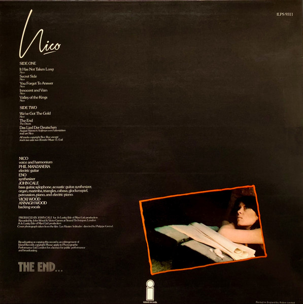 Nico - The End... | Island Records (ILPS 9311) - 2