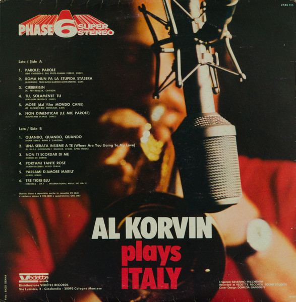 Al Korvin - Plays Italy | Phase 6 Super Stereo (VPAS 915) - 2