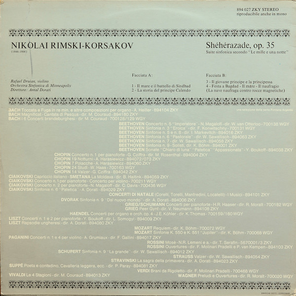 Nikolai Rimsky-Korsakov / Minneapolis Symphony Orchestra / Antal Dorati - Rimsky-Korsakov: Schéhérazade | Fontana (894 027 ZKY) - 2 Nikolai Rimsky-Korsakov / Minneapolis Symphony Orchestra / Antal Dorati - Rimsky-Korsakov: Schéhérazade | Fontana (894 027 ZKY) - 2