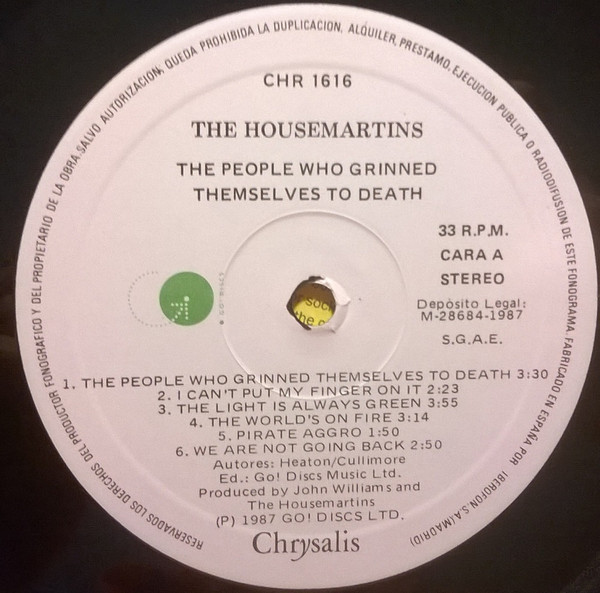 The Housemartins - The People Who Grinned Themselves To Death | Go! Discs (CHR 1616) - 3