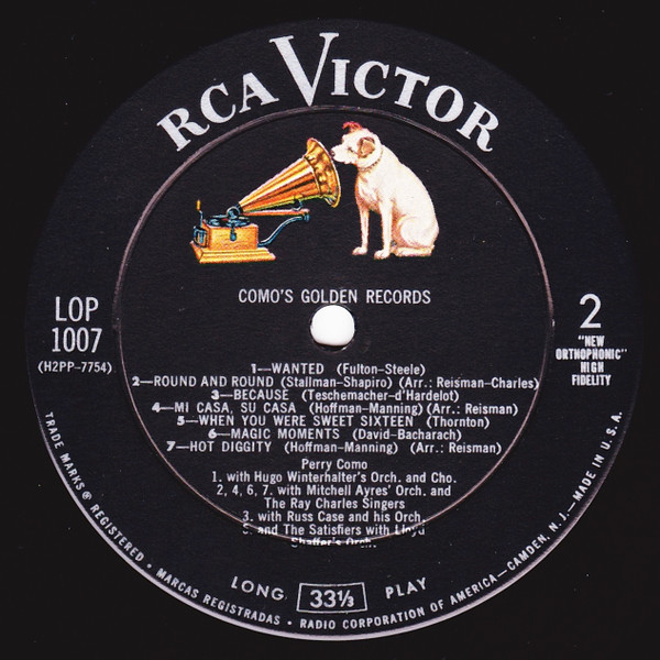 Perry Como - Como's Golden Records | RCA Victor (LOP-1007) - 4