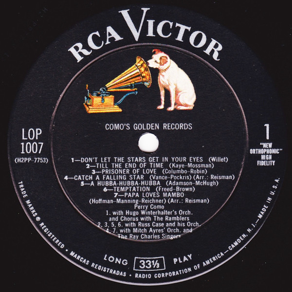 Perry Como - Como's Golden Records | RCA Victor (LOP-1007) - 3
