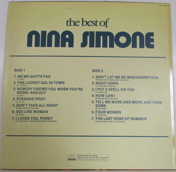 Nina Simone - The Best Of Nina Simone | Philips (RDL 1527) - 2 Nina Simone - The Best Of Nina Simone | Philips (RDL 1527) - 2