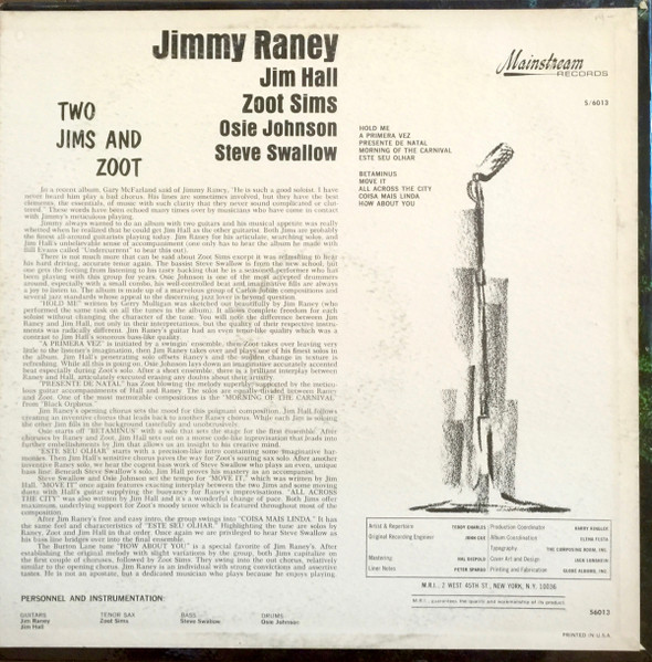Jimmy Raney - Two Jims And Zoot | Mainstream Records (56013) - 2
