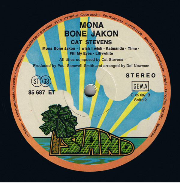 Cat Stevens - Mona Bone Jakon | Island Records (85 687 ET) - 4