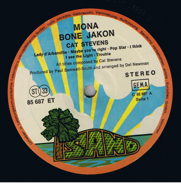 Cat Stevens - Mona Bone Jakon | Island Records (85 687 ET) - 3