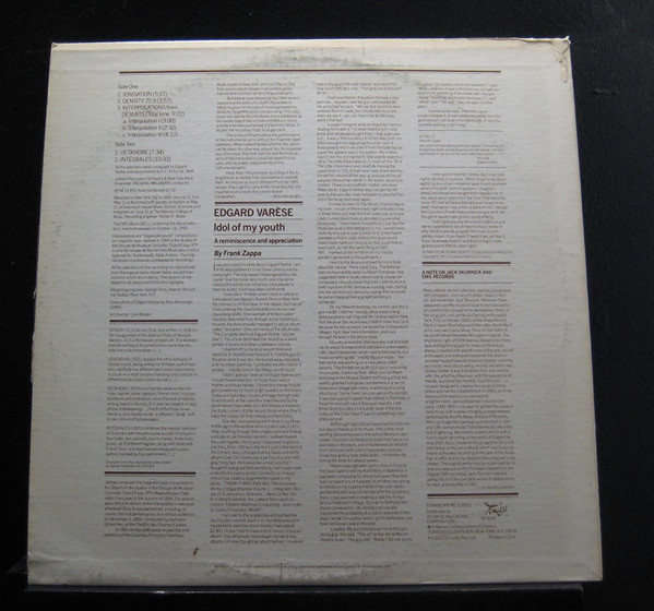 Edgard Varèse - The Varese Record | Finnadar Records (SR 9018) - 3