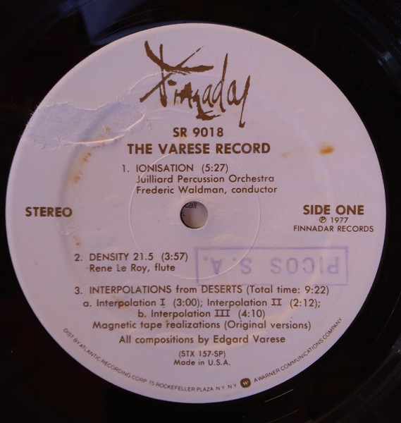 Edgard Varèse - The Varese Record | Finnadar Records (SR 9018) - 4