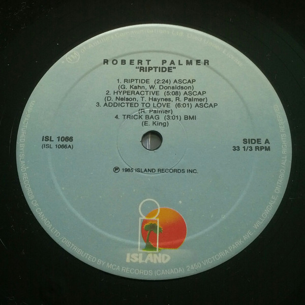 Robert Palmer - Riptide | Island Records (ISL 1066) - 2 Robert Palmer - Riptide | Island Records (ISL 1066) - 2
