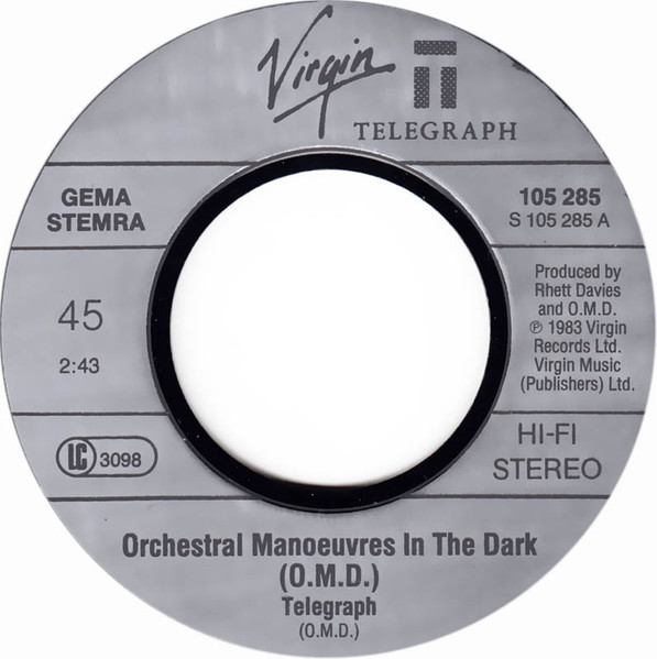 Orchestral Manoeuvres In The Dark - Telegraph | Virgin (105 285) - 3