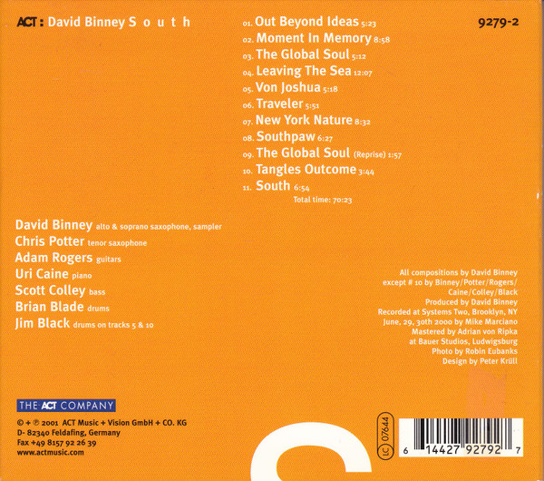 David Binney - South | ACT (ACT 9279-2) - 2 David Binney - South | ACT (ACT 9279-2) - 2