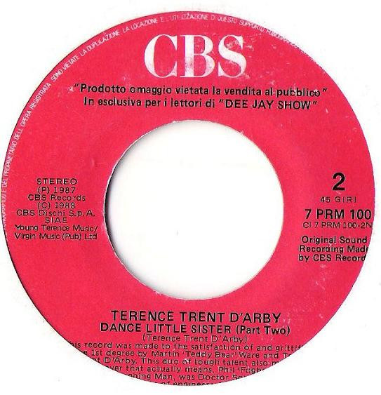 Terence Trent D'Arby - Dance Little Sister | CBS (7 PRM 100) - 4 Terence Trent D'Arby - Dance Little Sister | CBS (7 PRM 100) - 4
