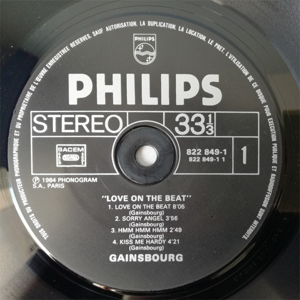 Serge Gainsbourg - Love On The Beat | Philips (822 849-1) - 2