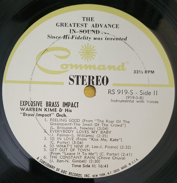 Warren Kime And His Brass Impact Orchestra - Explosive Brass Impact Vol. 2 | Command (RS 919 SD) - 4 Warren Kime And His Brass Impact Orchestra - Explosive Brass Impact Vol. 2 | Command (RS 919 SD) - 4