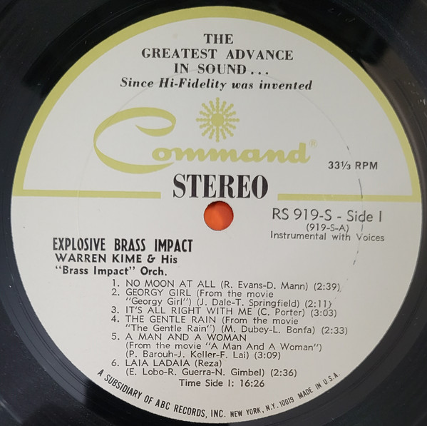 Warren Kime And His Brass Impact Orchestra - Explosive Brass Impact Vol. 2 | Command (RS 919 SD) - 3 Warren Kime And His Brass Impact Orchestra - Explosive Brass Impact Vol. 2 | Command (RS 919 SD) - 3