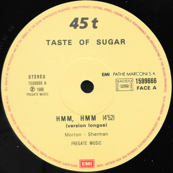 Taste Of Sugar - Hmm, Hmm | EMI France (1599666) - 3 Taste Of Sugar - Hmm, Hmm | EMI France (1599666) - 3