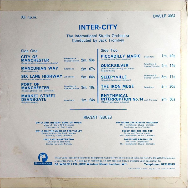 The International Studio Orchestra - Inter City | Music De Wolfe (DW/LP 3037) - 2