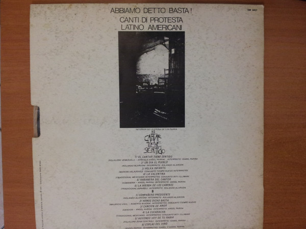 Various - El Cantar Tiene Sentido - Abbiamo Detto Basta ! - Canti Di Protesta Latino Americani | Joker (SM 3457) - 3