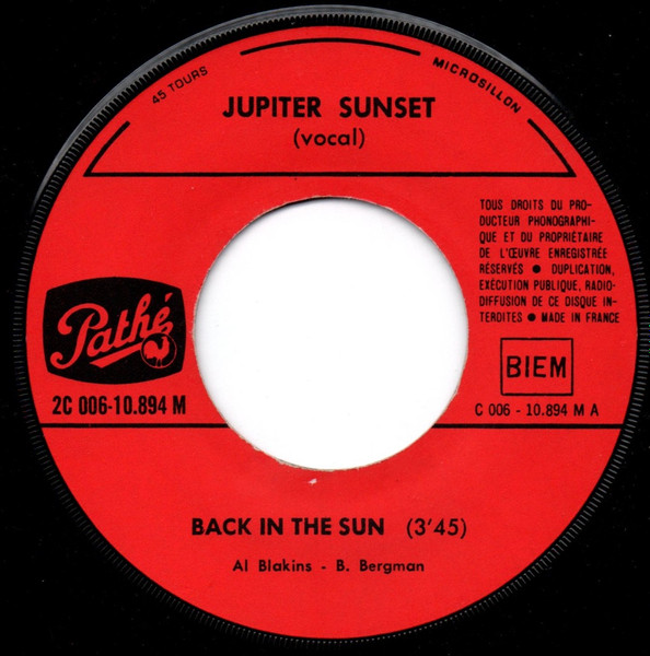 Jupiter Sunset - Back In The Sun | Pathé (2 C 006-10894 M) - 3