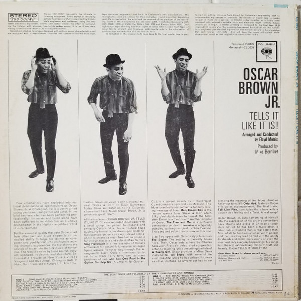 Oscar Brown Jr. - Tells It Like It Is! | Columbia (CS 8825) - 2 Oscar Brown Jr. - Tells It Like It Is! | Columbia (CS 8825) - 2
