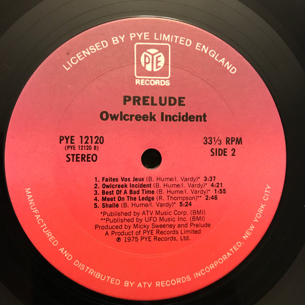 Prelude - Owlcreek Incident | Pye Records (PYE 12120) - 4