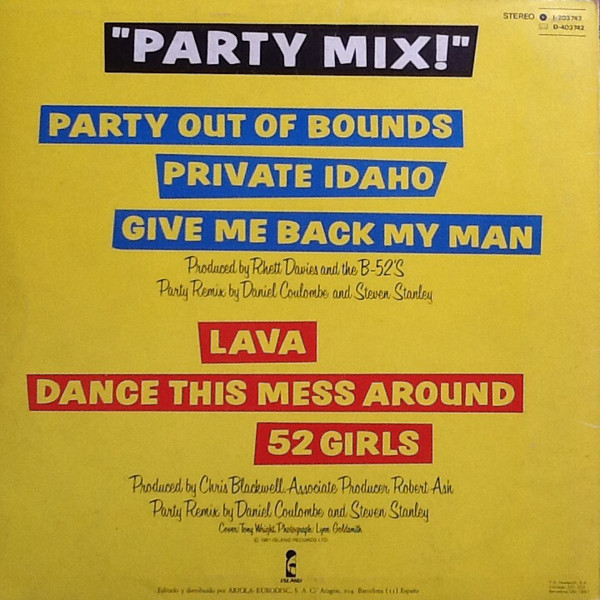 The B-52's - Party Mix! - Vinilo | Island Records (I-203 742) - 2 The B-52's - Party Mix! - Vinilo | Island Records (I-203 742) - 2