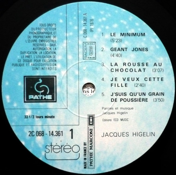 Jacques Higelin - Alertez Les Bébés! | Pathé (2C.068-14361) - 3