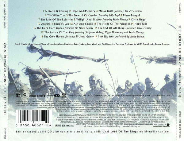 Howard Shore - The Lord Of The Rings: The Return Of The King (Original Motion Picture Soundtrack) | Reprise Records (9362-48521-2) - 2 Howard Shore - The Lord Of The Rings: The Return Of The King (Original Motion Picture Soundtrack) | Reprise Records (9362-48521-2) - 2