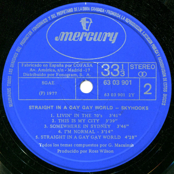 Skyhooks - Straight In A Gay Gay World - Vinilo | Mercury (63 03 901) - 4