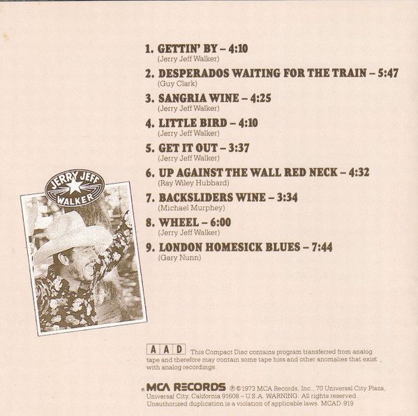 Jerry Jeff Walker - ¡Viva Terlingua! | MCA Records (MCAD-919) - 4 Jerry Jeff Walker - ¡Viva Terlingua! | MCA Records (MCAD-919) - 4