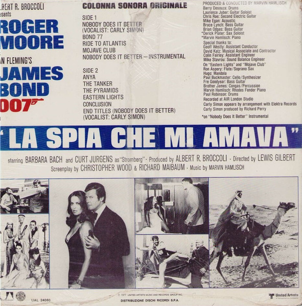 Marvin Hamlisch - La Spia Che Mi Amava (Colonna Sonora Originale) | United Artists Records (UAL 24060) - 2 Marvin Hamlisch - La Spia Che Mi Amava (Colonna Sonora Originale) | United Artists Records (UAL 24060) - 2