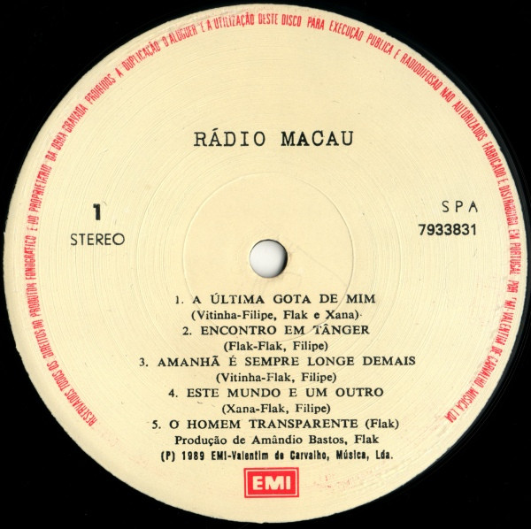 Rádio Macau - O Rapaz Do Trapézio Voador | EMI (7933831) - 3