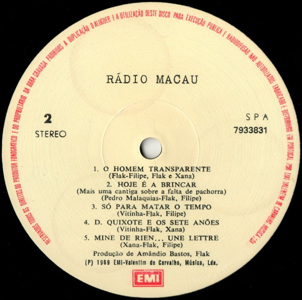 Rádio Macau - O Rapaz Do Trapézio Voador | EMI (7933831) - 4