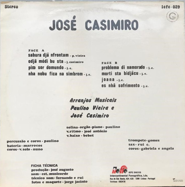 José Casimiro - Sabura Djâ Nfrontam | Iefe Discos (IEFE 029) - 2