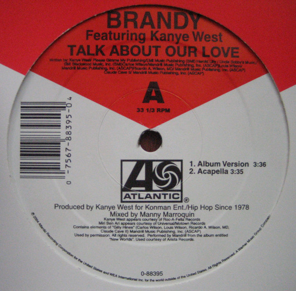 Brandy Featuring Kanye West - Talk About Our Love | Atlantic (0-88395) - 2