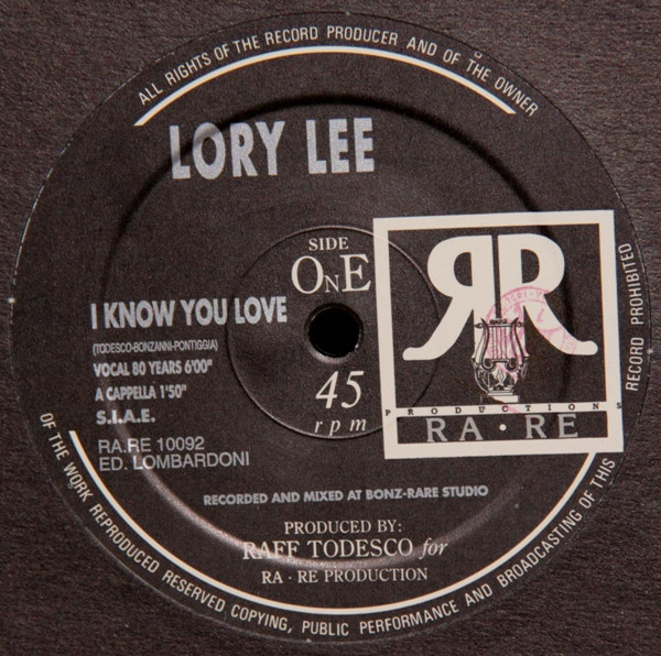 Lory Lee - I Know You Love | RA - RE Productions (RA.RE 10092) - main