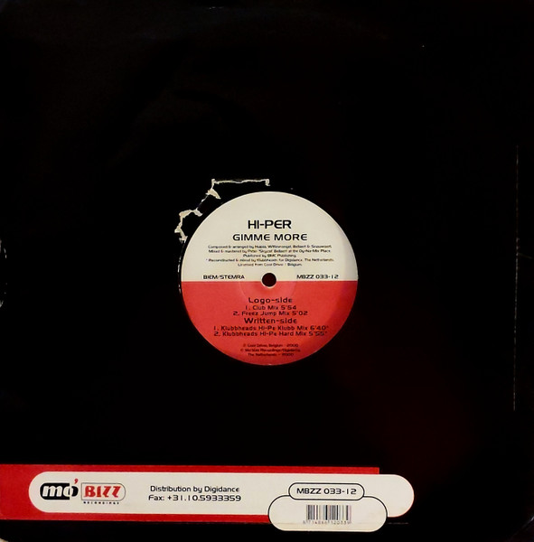 Hi-Per - Gimme More | Mo'Bizz Recordings (MBZZ 033-12) - 2
