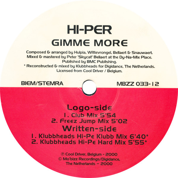 Hi-Per - Gimme More | Mo'Bizz Recordings (MBZZ 033-12) - 4