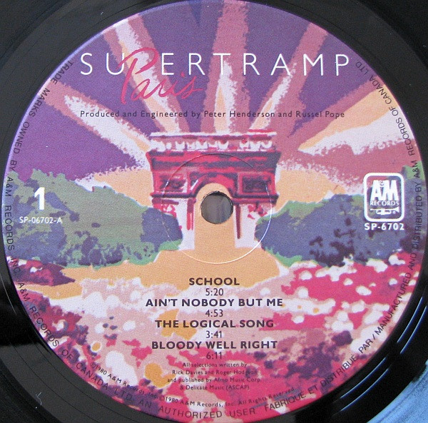 Supertramp - Paris | A&M Records (SP-6702) - 4 Supertramp - Paris | A&M Records (SP-6702) - 4