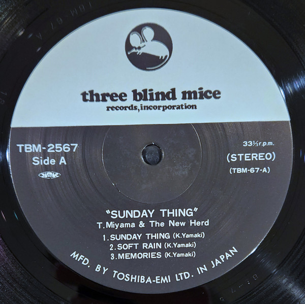 Toshiyuki Miyama & The New Herd - Sunday Thing | Three Blind Mice (TBM-2567) - 4
