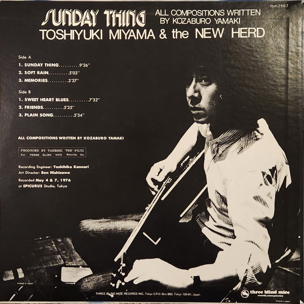 Toshiyuki Miyama & The New Herd - Sunday Thing | Three Blind Mice (TBM-2567) - 3