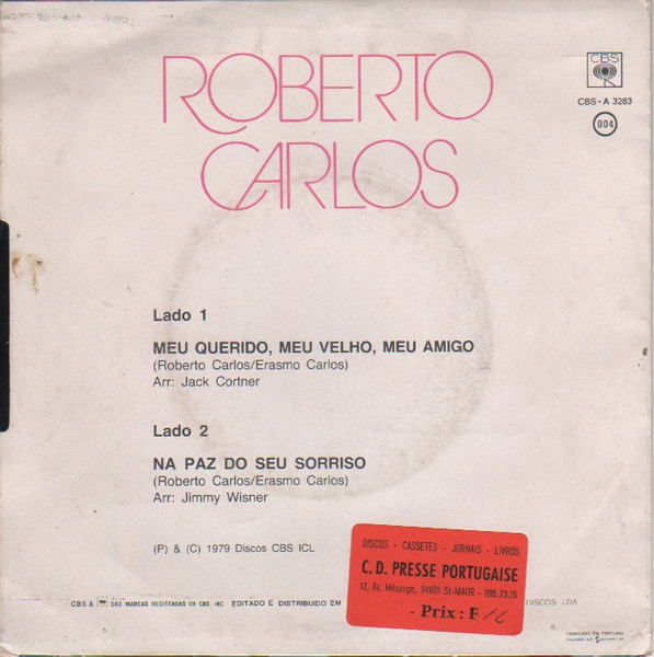 Roberto Carlos - Meu Querido, Meu Velho, Meu Amigo | CBS (CBS A 3283) - 2