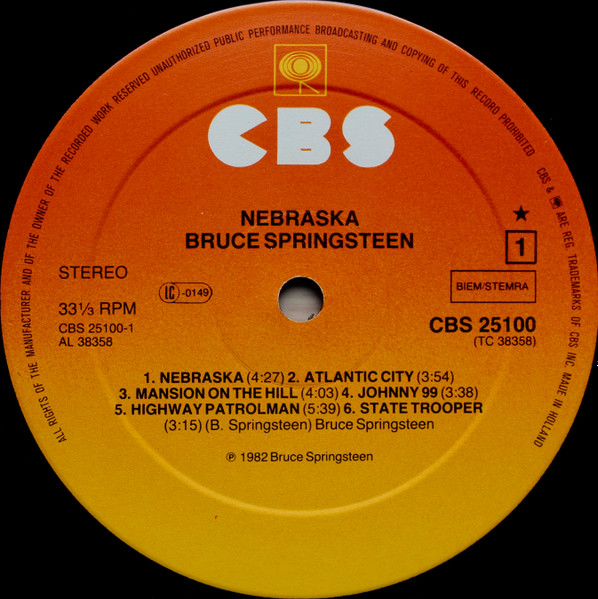 Bruce Springsteen - Nebraska | CBS (CBS 25100) - 4