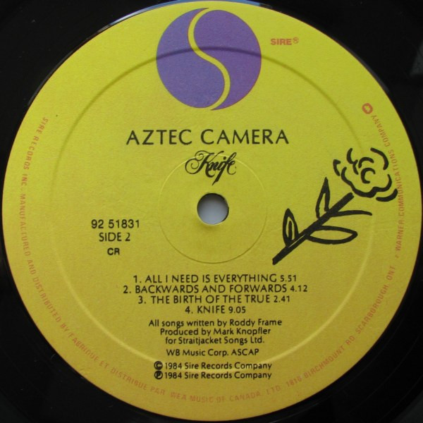 Aztec Camera - Knife [Vinyl] | Sire (92 51831) - 4