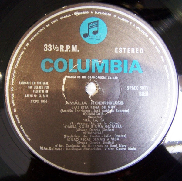 Amália Rodrigues - Vou Dar De Beber À Dor | Columbia (SPMX 5011) - 4