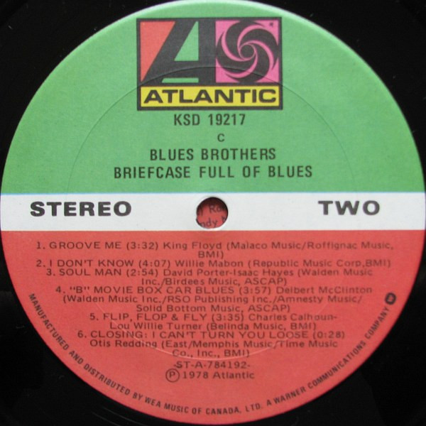 The Blues Brothers - Briefcase Full Of Blues | Atlantic (KSD 19217) - 4