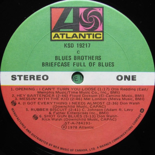 The Blues Brothers - Briefcase Full Of Blues | Atlantic (KSD 19217) - 3